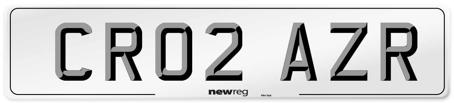 CR02 AZR Number Plate from New Reg